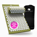 BED OF NAILS The Original Premium Acupressure Mat & Pillow Set 10962 Acupuncture Pressure Points for Back Pain Relief Increased Energy Relaxation FSA/HSA Eligible Drawstring Bag Green