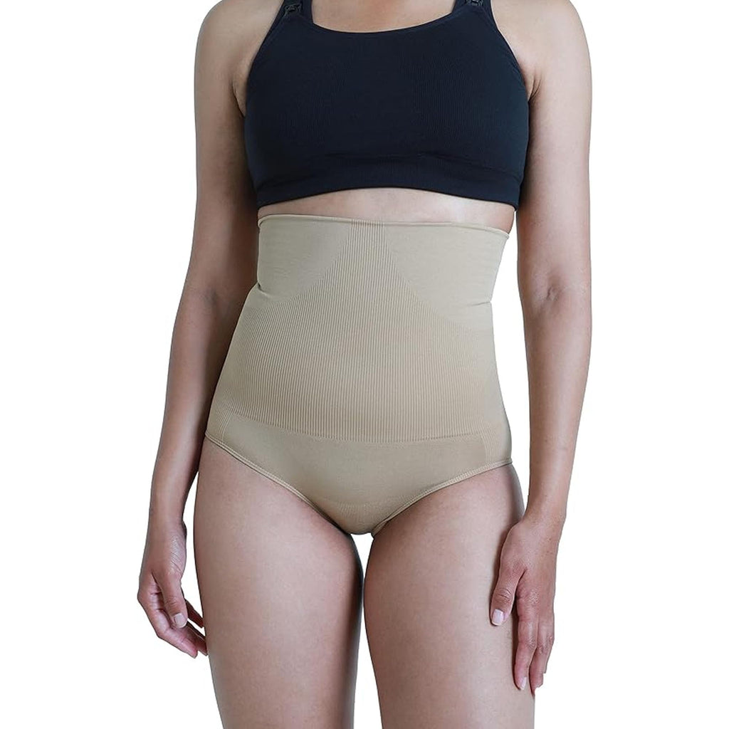 Ingrid & Isabel Basics Seamless Postpartum Compression Underwear Over the Belly Fit Compression & Support for Recovery Nude Womens Size L